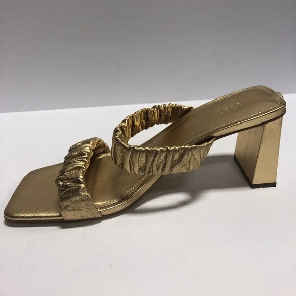 Guess Women’s Aindrea, Gold Block Heel Sandals, Size 11M - Picture 2 of 6